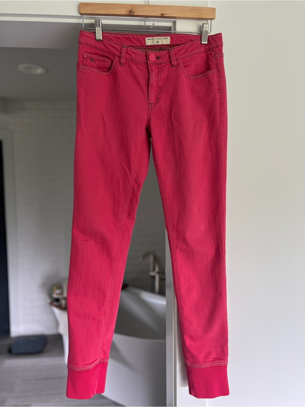 Vintage Marc By Marc Jacobs Hot Pink Skinny Jeans - Picture 2 of 8